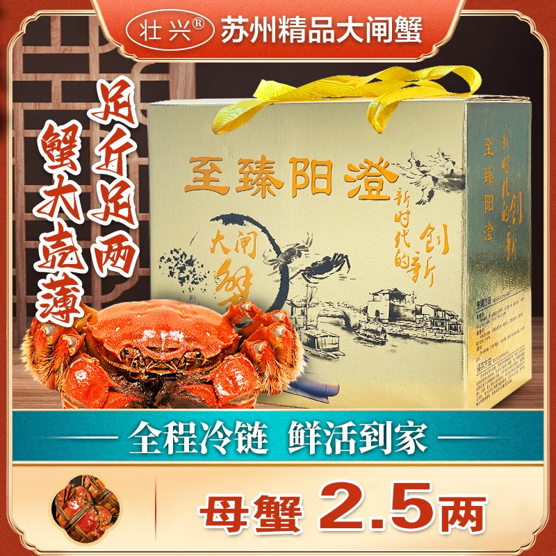 【活蟹】状兴大闸蟹全母2.5两8只/10只苏州精品蟹全程冷链鲜活到家
