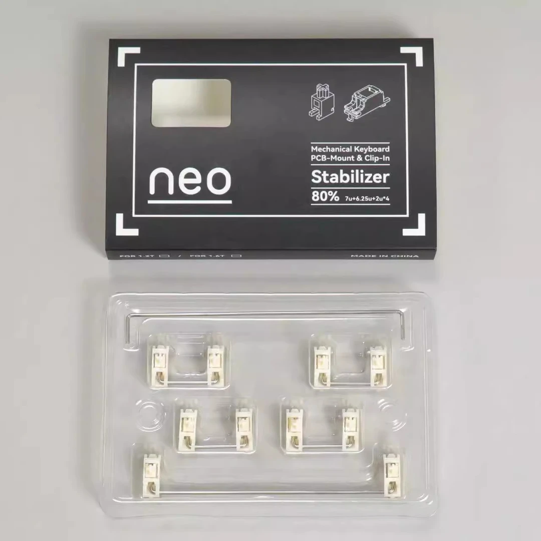 NEO卫星轴 QK卡扣式PCB卫星轴pom材质黑色奶白客制化调教机械键盘