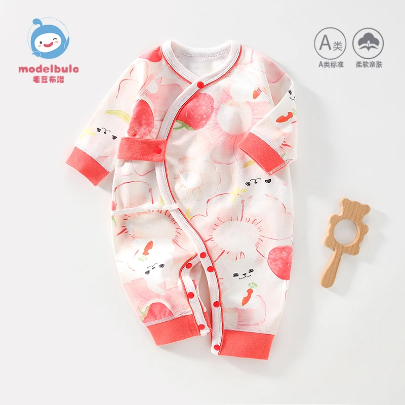 新生婴儿衣服纯棉秋冬打底内衣刚出生宝宝连体衣和尚服蝴蝶衣春装