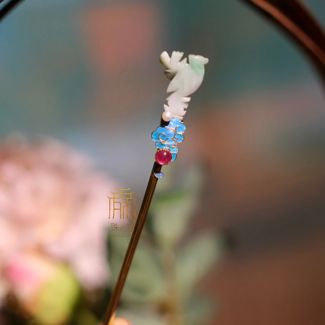 合金羽毛发饰 殊宫祥云发簪