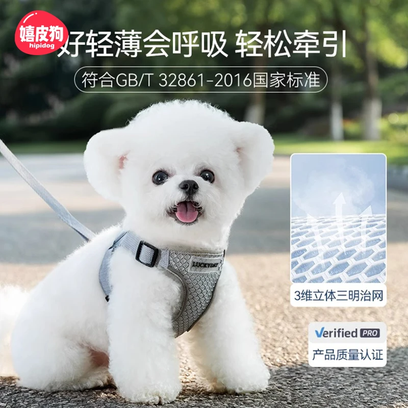 [达人]背心式狗狗牵引绳中小型犬胸背带泰迪柯基狗链子遛狗绳1607