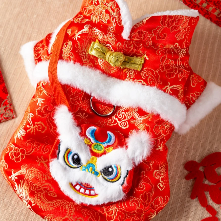 嬉皮狗——狗狗新年虎头挎包棉衣唐装两脚加厚喜庆宠物过年2049