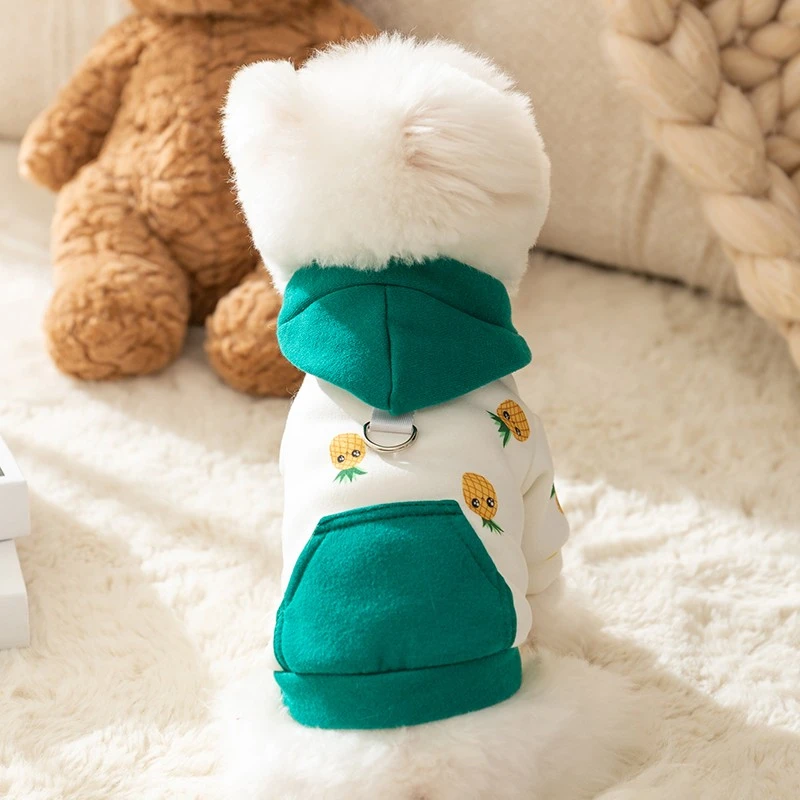 嬉皮狗——宠物小狗狗秋冬两脚连帽牵引卫衣约克夏狗保暖衣服5263
