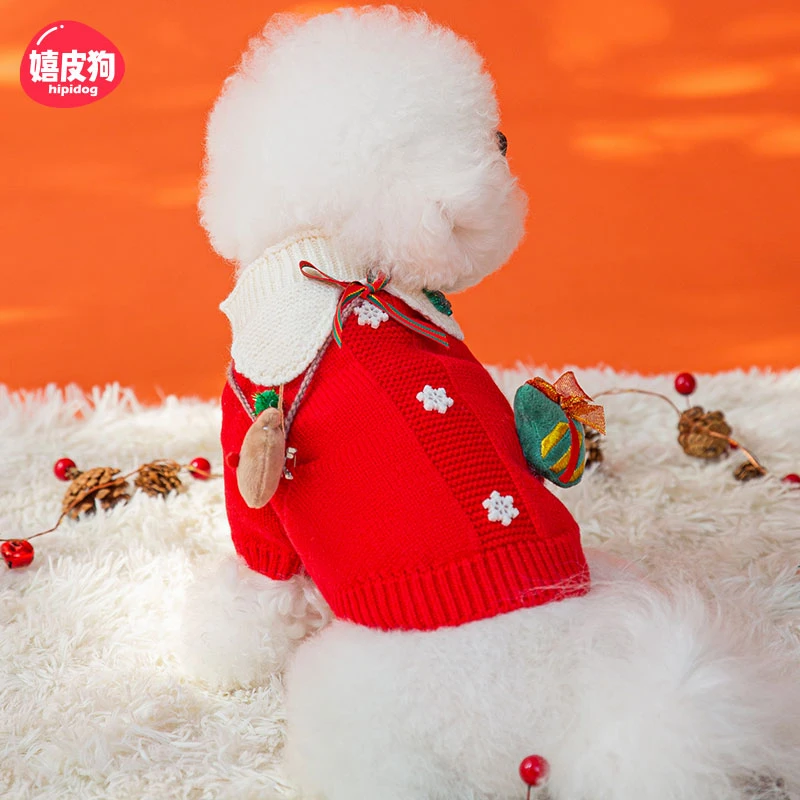 达人专属—圣诞款雪花麋鹿挎包圣诞宠物毛衣2210MSFL0928