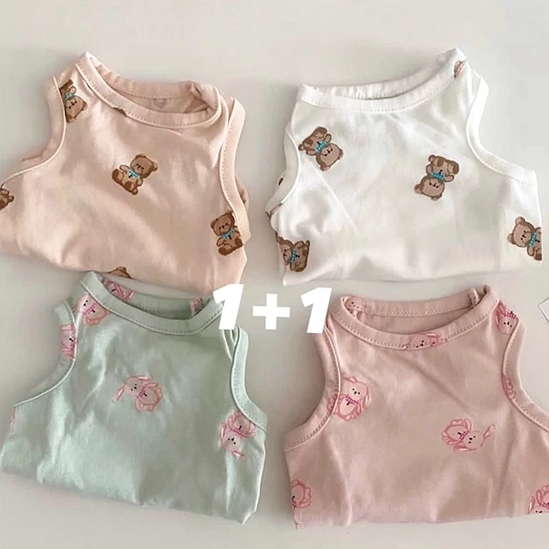 [达人]宠物小熊满印夏天薄款背心泰迪雪纳瑞约克夏猫咪夏季6049