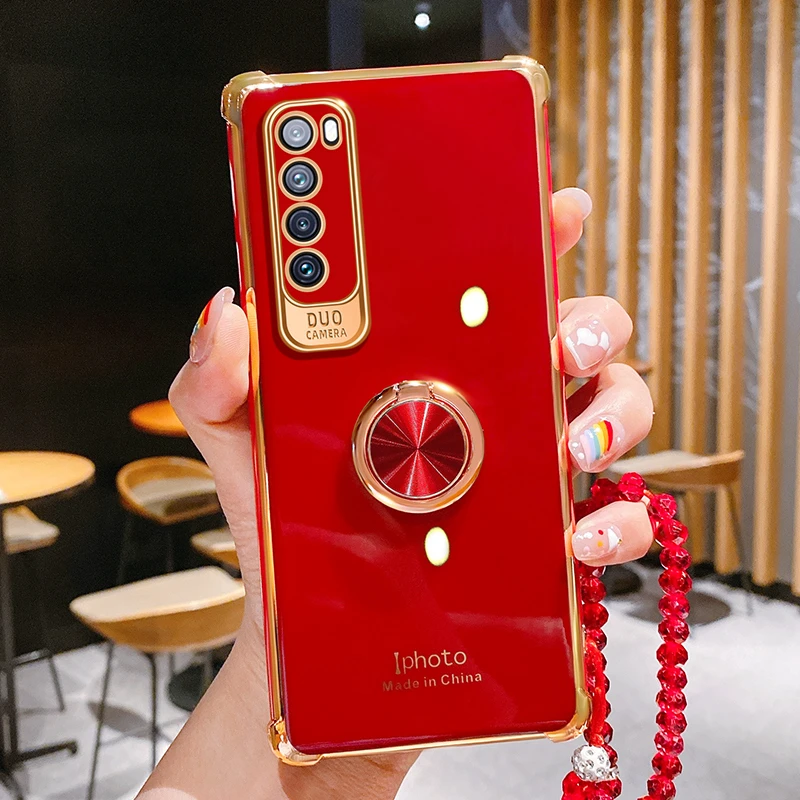 华为nova7手机壳新款nova7Pro女款镜头全包指环防摔挂绳硅胶套por