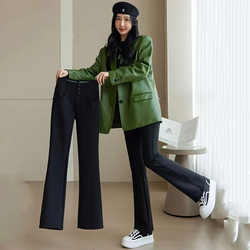 031 冬季新款加绒加厚微喇芭比裤 三楼