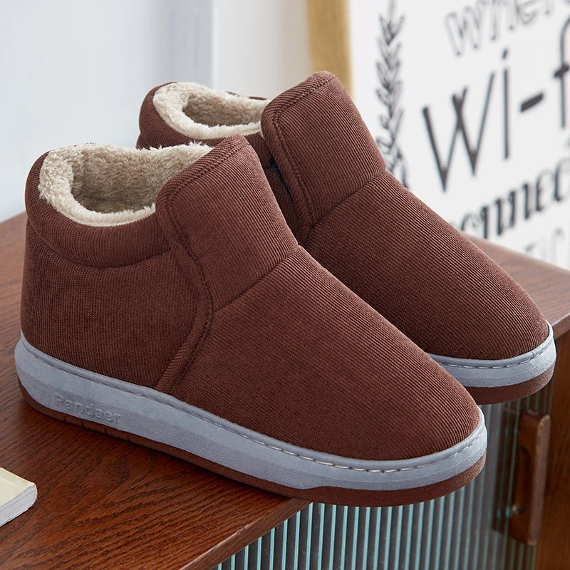 冬天棉拖鞋家用后跟加绒加厚底防滑保暖毛毛家居家棉鞋男女中老年