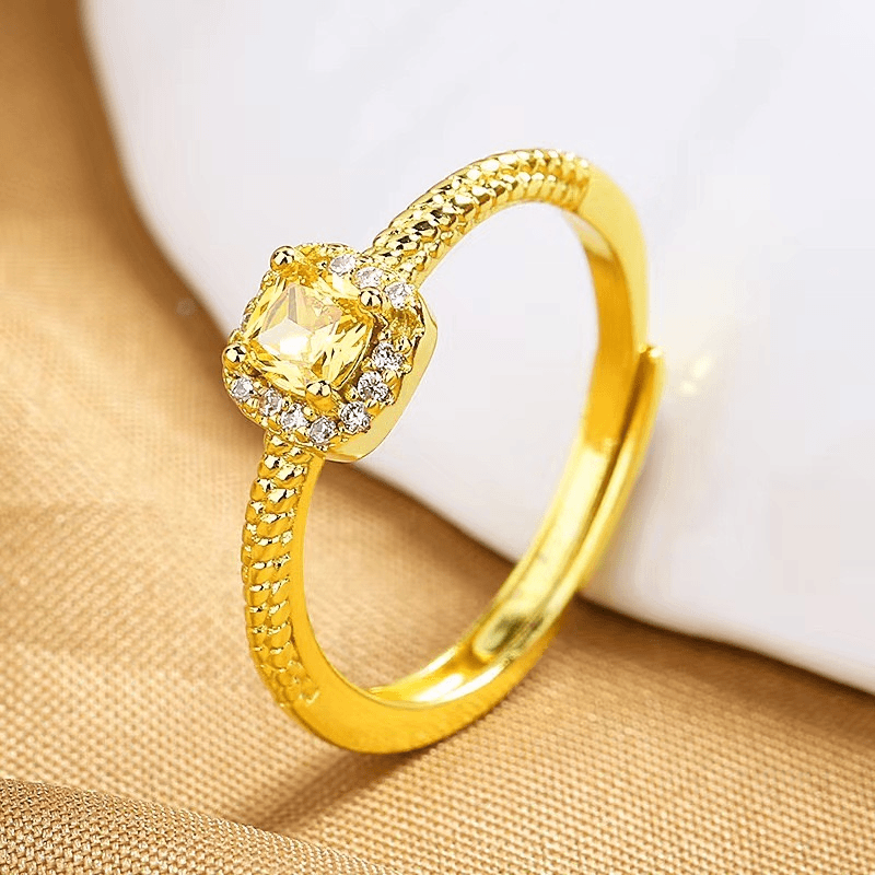 梵夭 铜合金戒指 小方糖戒子可调节复古气质轻奢时尚百搭简约经典