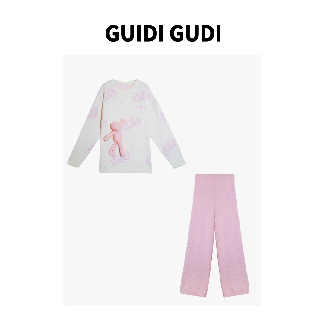 GUIDI GUDI【有脾气的熊熊】两件套上衣+休闲裤套装汉服 D9430652