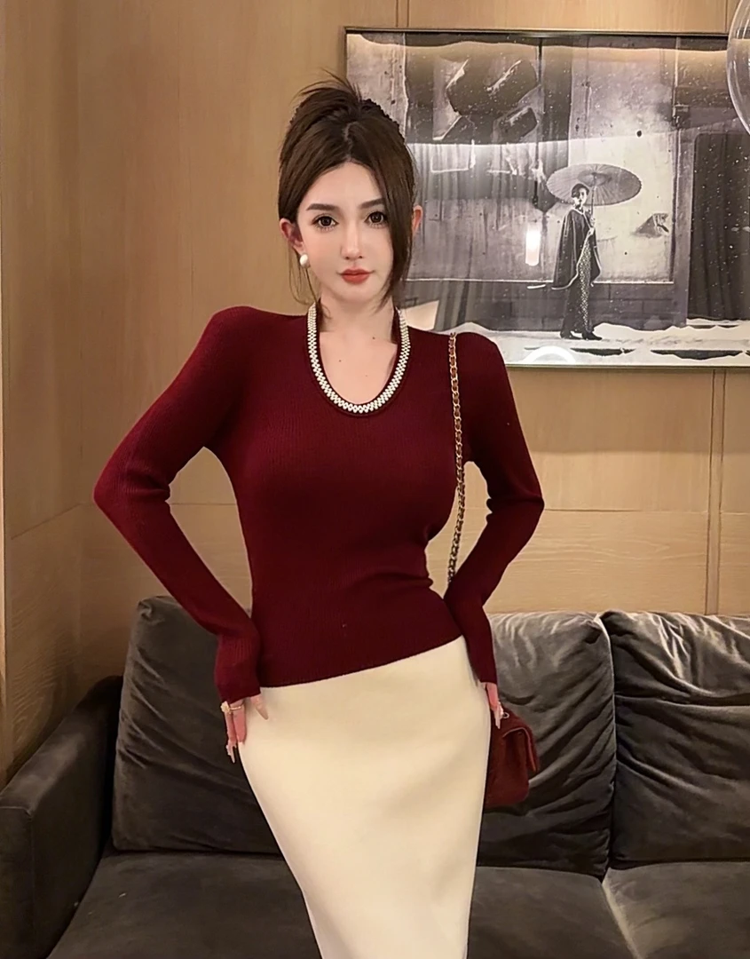 GUIDI GUDI【高处不胜寒】气质休闲百搭时尚长袖上衣T恤 T9442202H