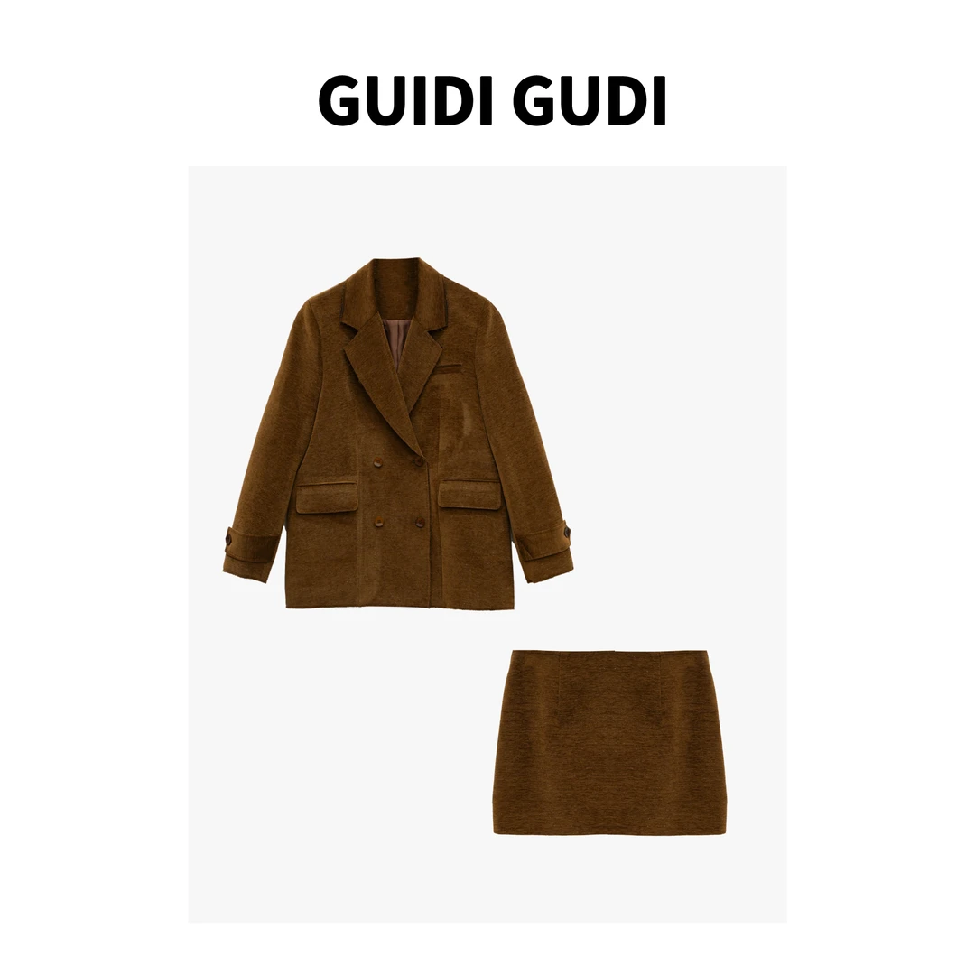 GUIDI GUDI【午夜咖啡】两件套长袖外套+短裙套装汉服 D9430209H