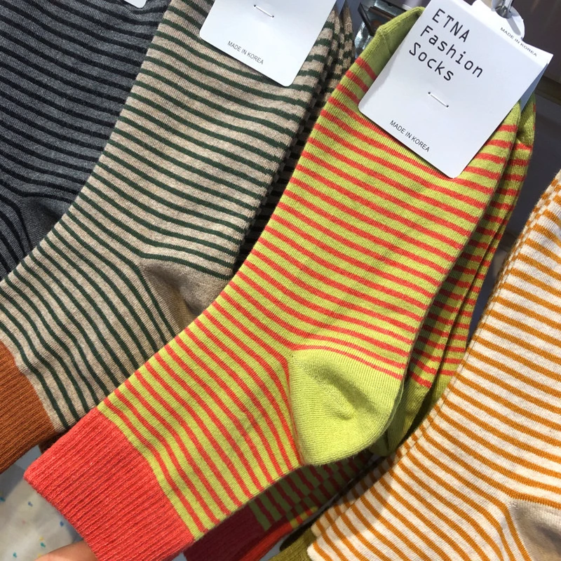 东大门百搭素色袜子秋冬新款