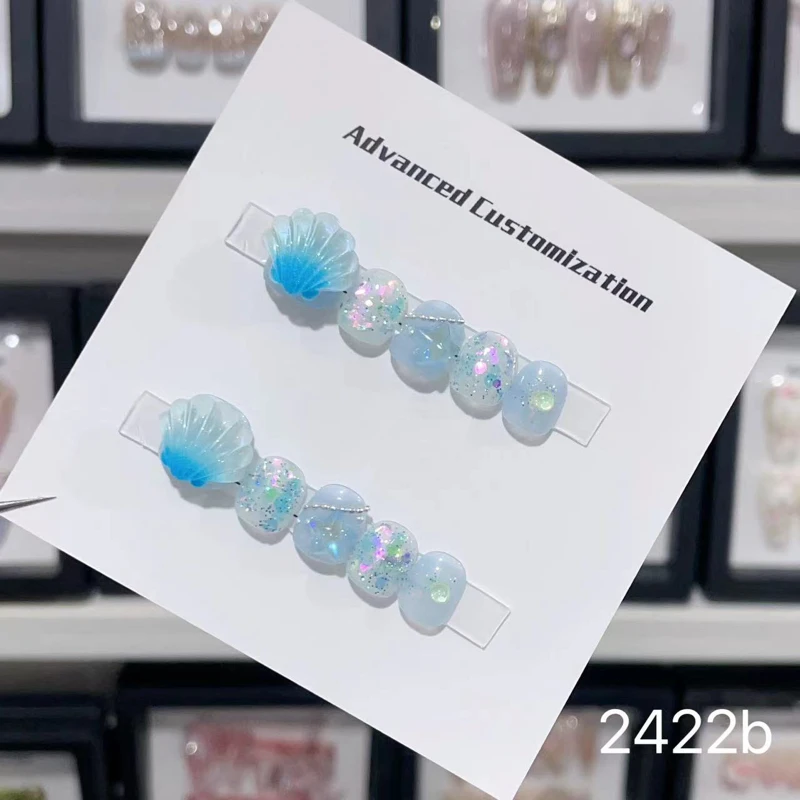 小朋友穿戴甲手工3-12岁小女孩美甲短款穿戴式可爱立体新年25新款