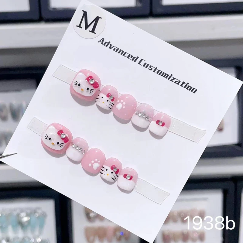 小朋友穿戴甲手工3-12岁小女孩美甲短款穿戴式可爱立体新年25新款