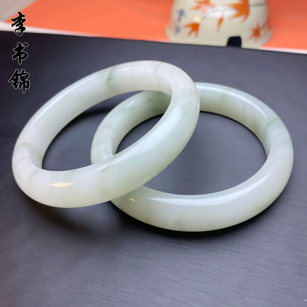 李书锦天然天山冰翠手镯15左右 单个（高货）（多样性发货）