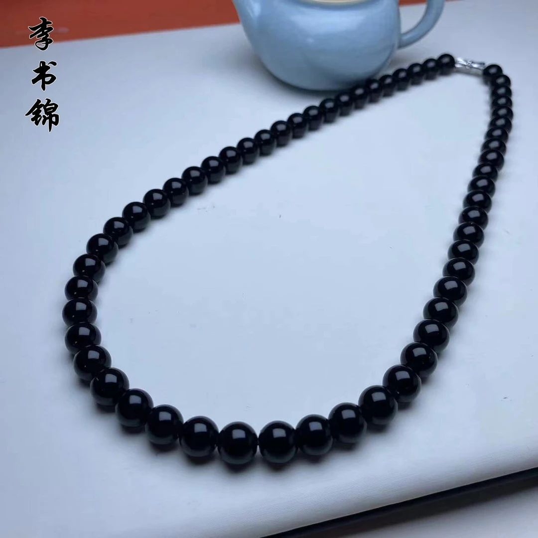 李书锦保真天然黑曜石妈妈链卡8左右