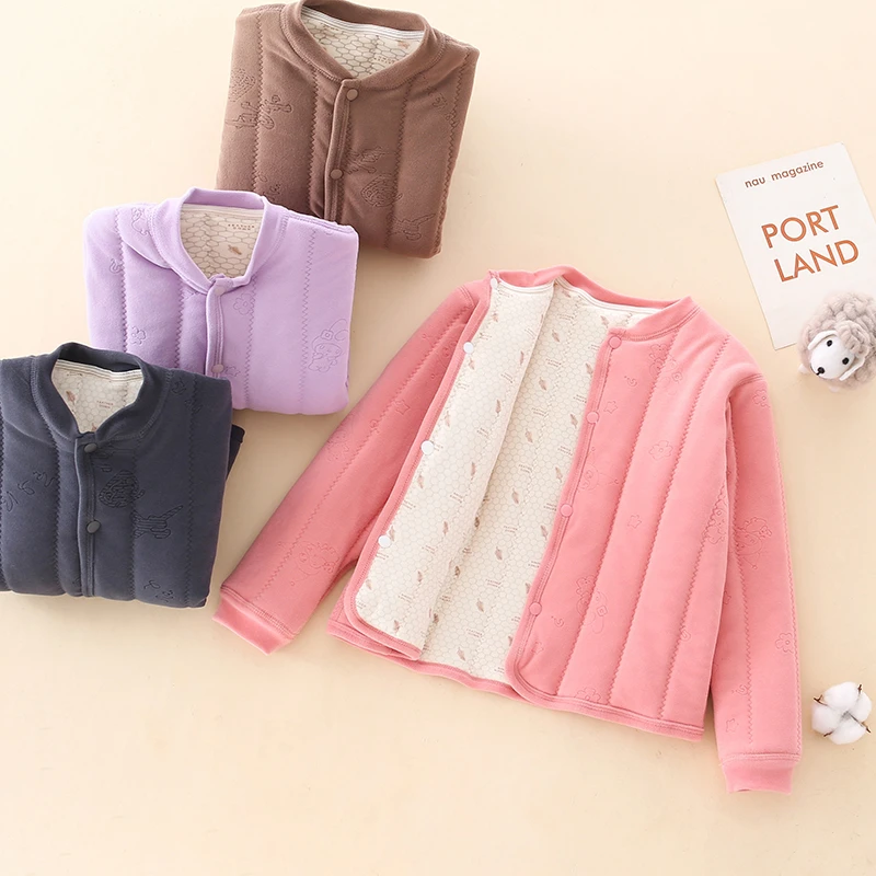 儿童校服神器2024新款冬季内搭中厚保暖上衣男女宝中大童发热锁温