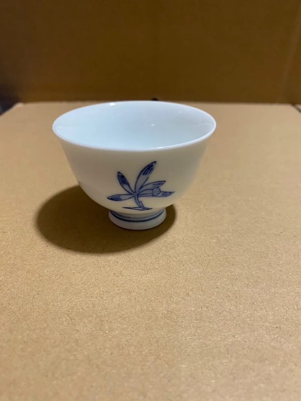 平安仙月底款手绘兰花主人杯