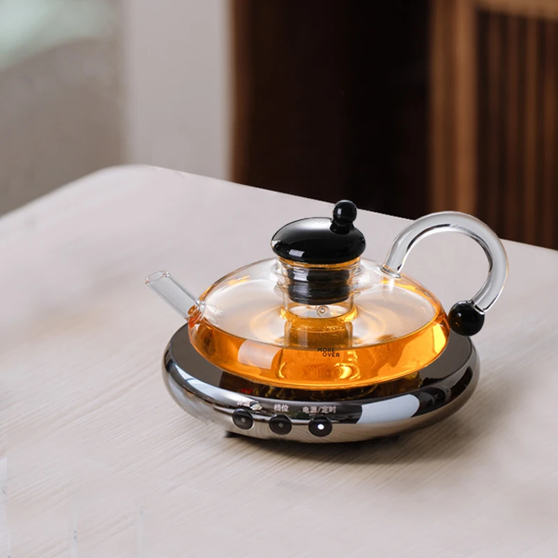 鼎牌丨 艾玛诗超薄电陶炉鼠尾壶圆形把手黑色珠子耐热玻璃煮茶壶