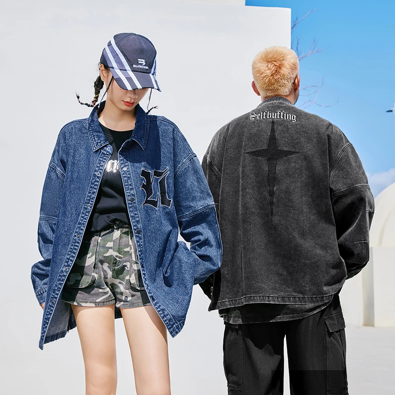 【重工刺绣】NMAX大码男装潮牌春季新款2024牛仔外套男DNW011