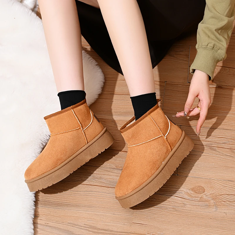 【专属】冬季2025厚底时尚雪地靴女款潮流加绒加厚保暖-L