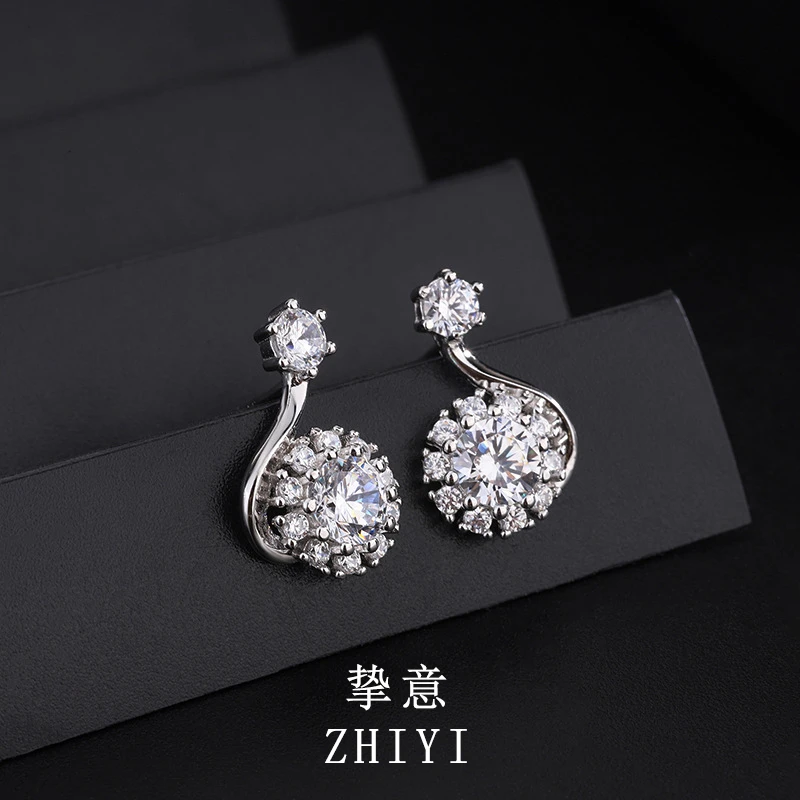 ZHIYI/挚意 足银耳饰 999银太阳花耳钉女高级感气质百搭耳坠耳饰