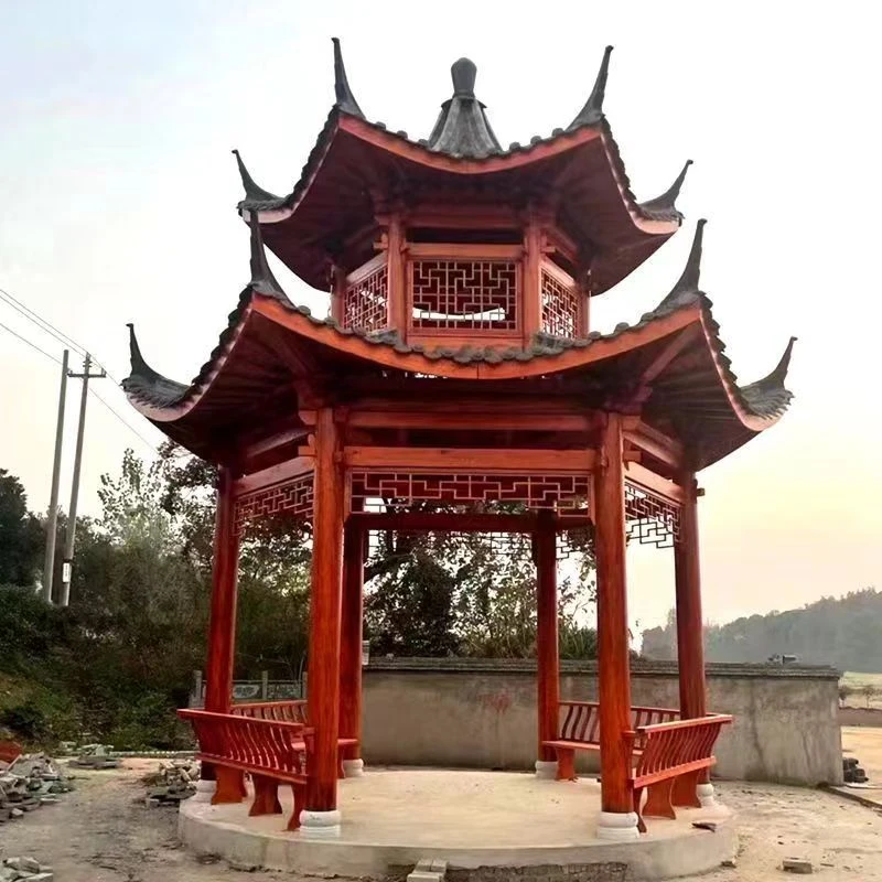 户外双层凉亭长廊古建仿古四角六角休闲凉亭长廊