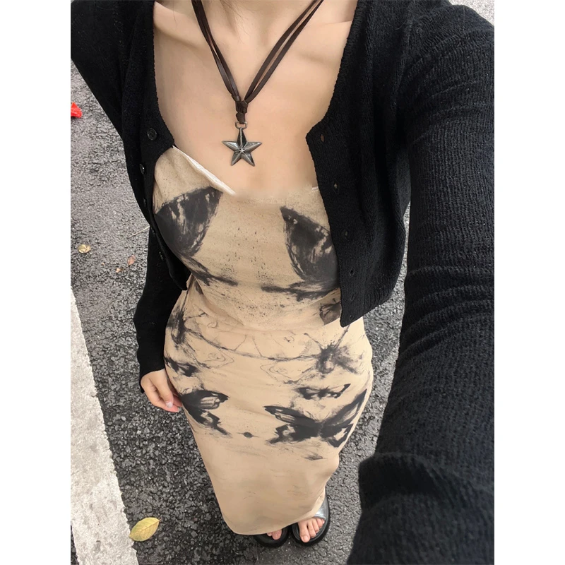 薄款外搭针织罩衫女夏季防晒开衫配吊带裙子短款黑色修身长袖上衣