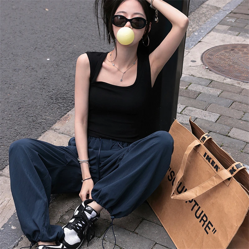 纯欲风辣妹修身显瘦U型领背心女夏装时尚气质小众百搭无袖上衣潮