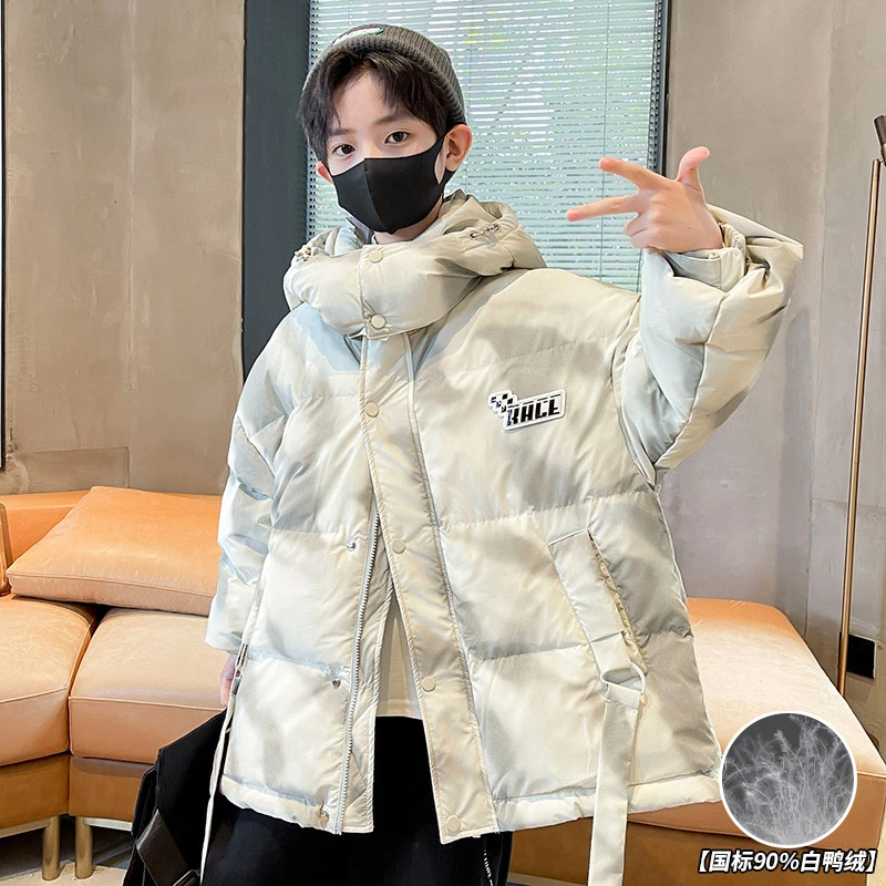 男童冬装羽绒服白鸭绒2023新款冬季加厚棉衣中大儿童男孩冬款棉服