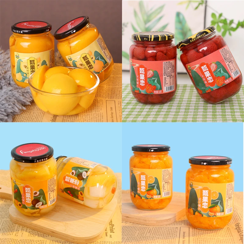 【甄果恋】水果罐头混合装罐头精品工厂直发510g*4瓶