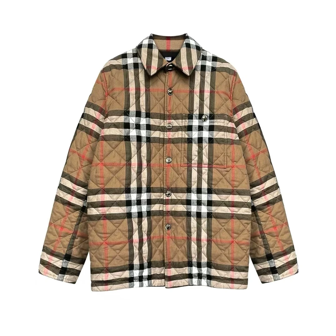 BURBERRY/博柏利卡其色格纹棉服外套 8084187 男款