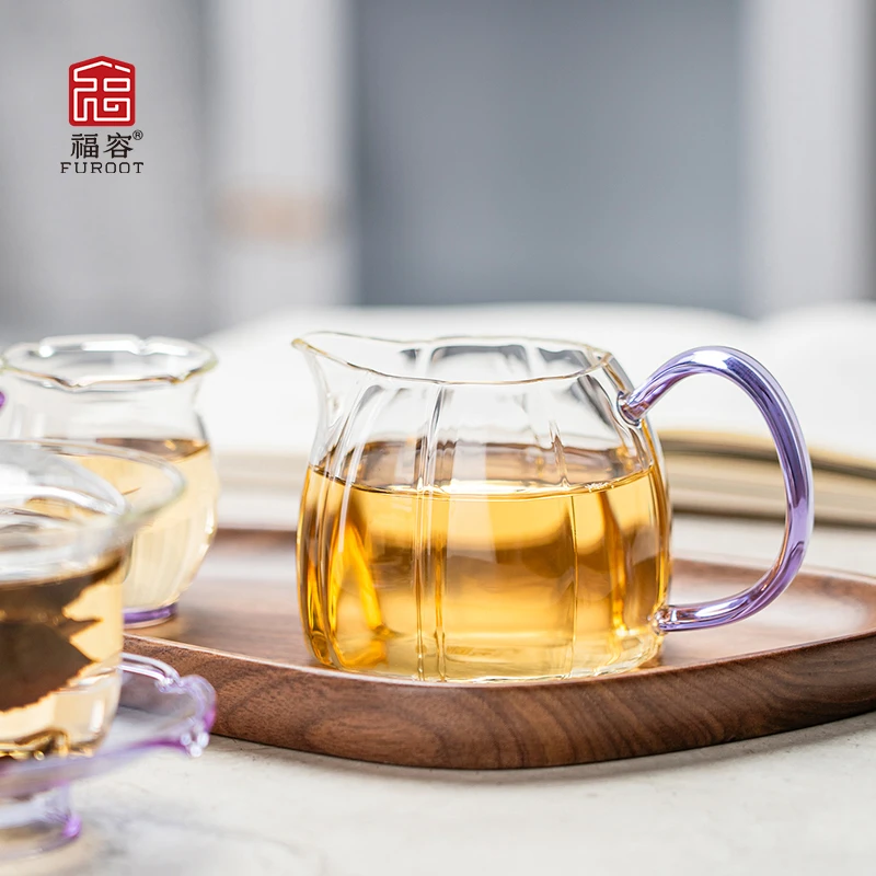 福容月韵茶壶公道杯家用加厚耐高温防烫茶海高玻璃茶具手工分茶器