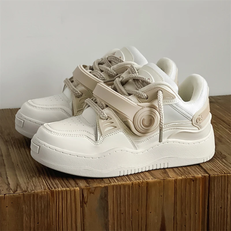 【情侣增高鞋】银粉耳机鞋复古小众板鞋国潮面包鞋百搭时尚厚底潮鞋