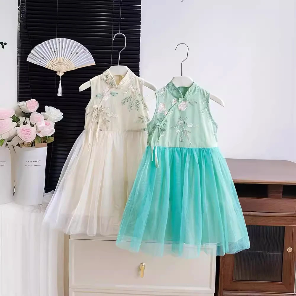 女童夏款2025新款童装中国风旗袍裙新中式背心裙改良连衣裙亲子