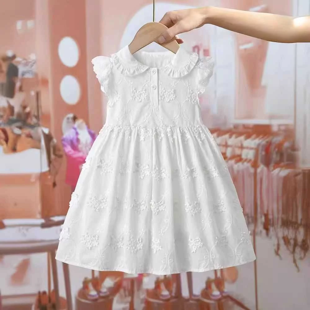 女童连衣裙夏装2025儿童夏季新款女小童白色裙子女宝宝洋气公主裙
