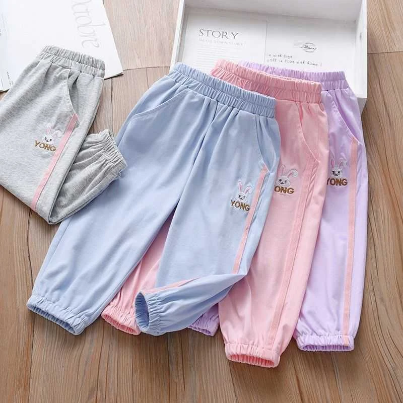 长裤春秋夏装女女童裤九分裤休闲中大童夏季儿童运动裤洋气防蚊裤