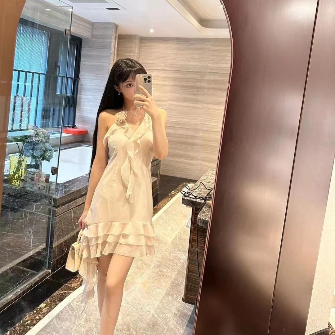 GABBY夏季气质荷叶边连衣裙性感甜美仙气显瘦法式小众纯欲L004