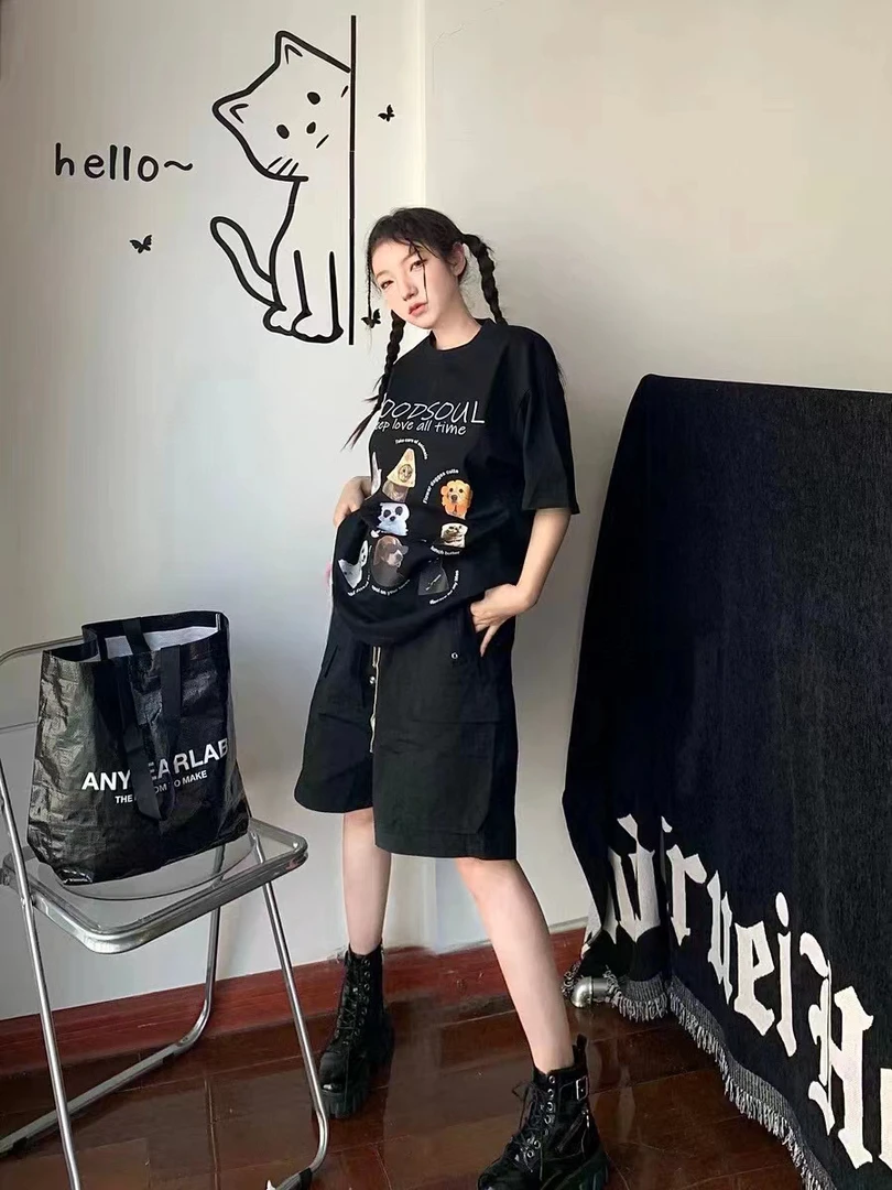 RO风格经典暗黑高街短裤  上身轻薄