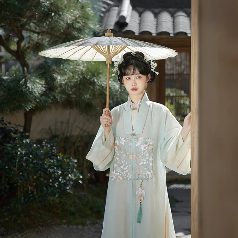 七月夕【玉簪】明制款式立领对襟长衫绣花合领马面裙套装国风春秋