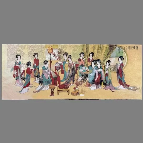 《十二金钗》1.6X0.6米横幅高端大气软片无装裱国风刺绣