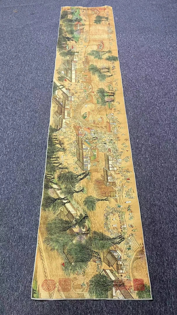 《清明上河图》3X0.6米横幅高端大气软片无装裱国风刺绣
