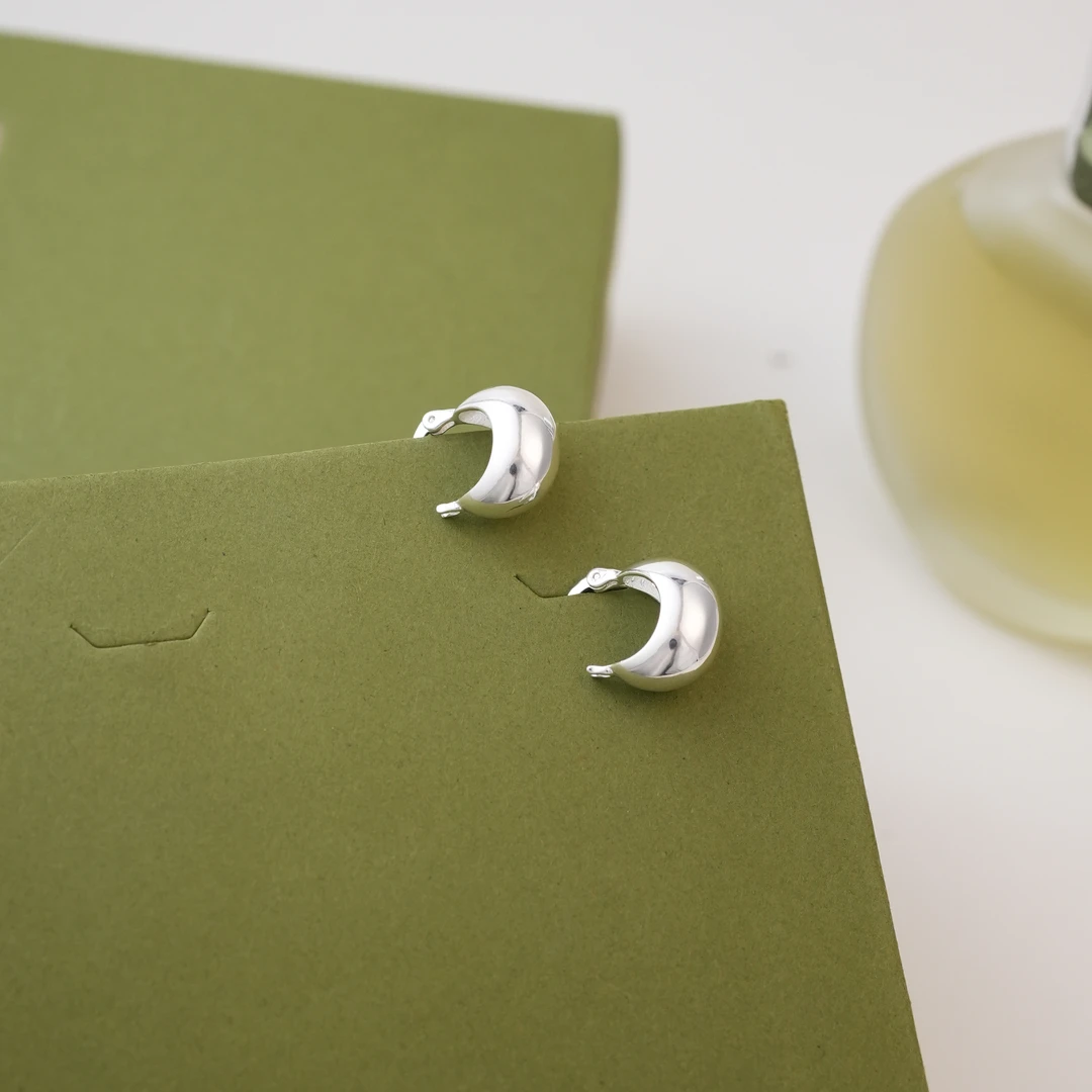 足银耳饰 【U形耳扣】黔喜银饰气质百搭简约光面轻奢小众冷淡风
