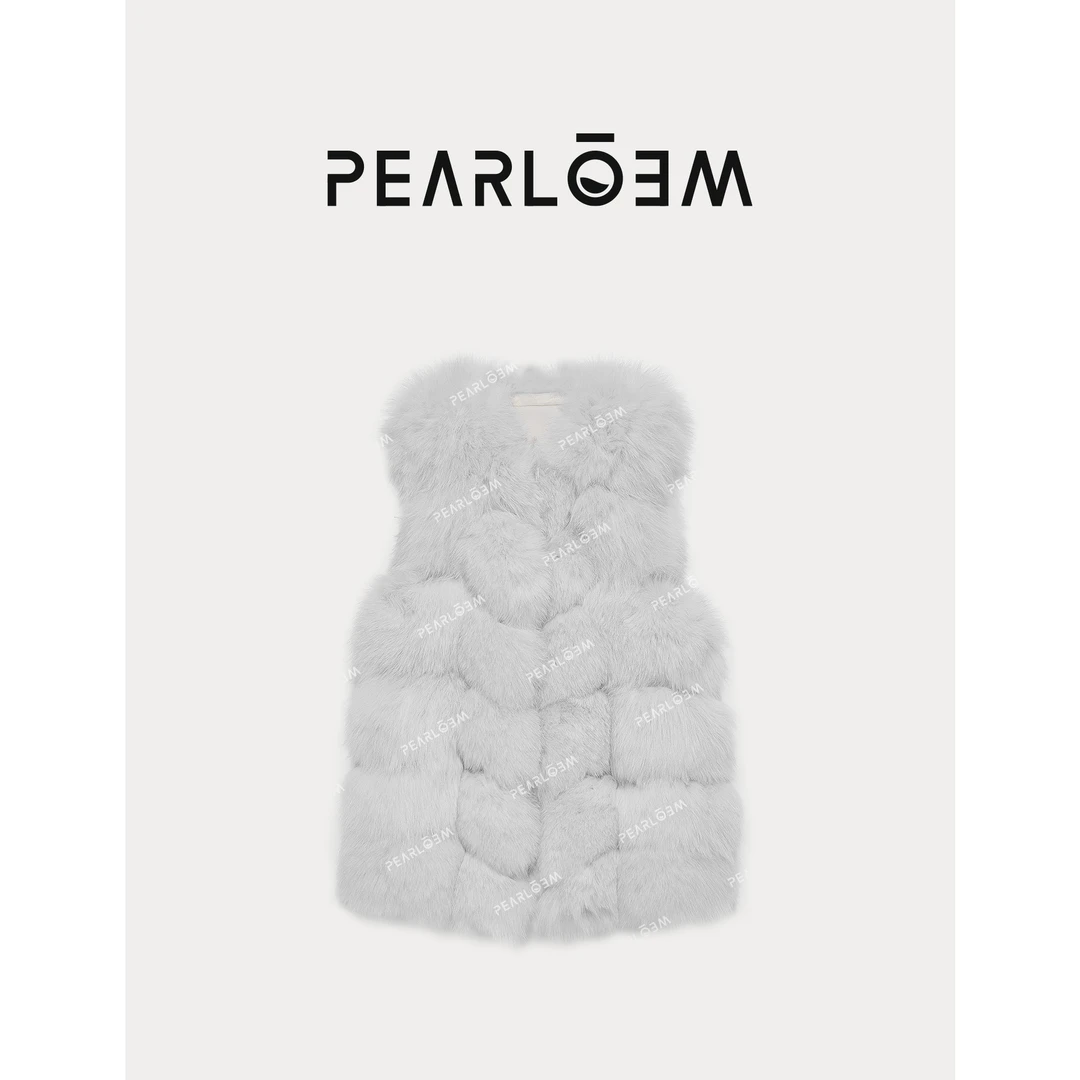 PEARLOEM【告白气球】冬季法式新款圆领轻奢毛毛马甲外套YQ889