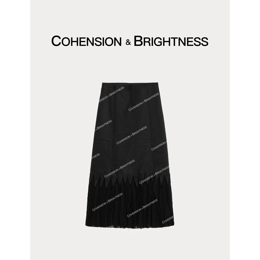 凝慧真的好 【浪漫飘逸】秋冬高腰鱼尾拼接显瘦包臀半身裙QQ011