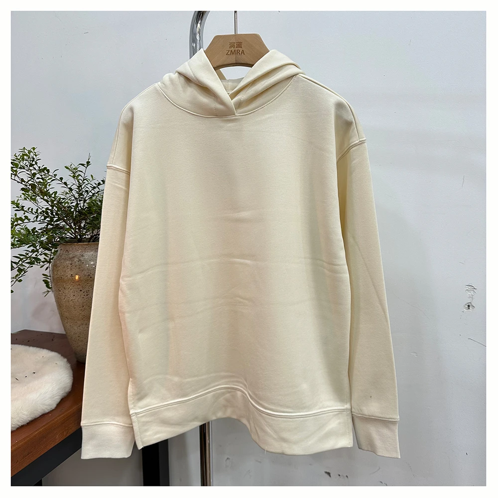 ML10423   秋季新款纯色宽松连帽长袖女士休闲卫衣