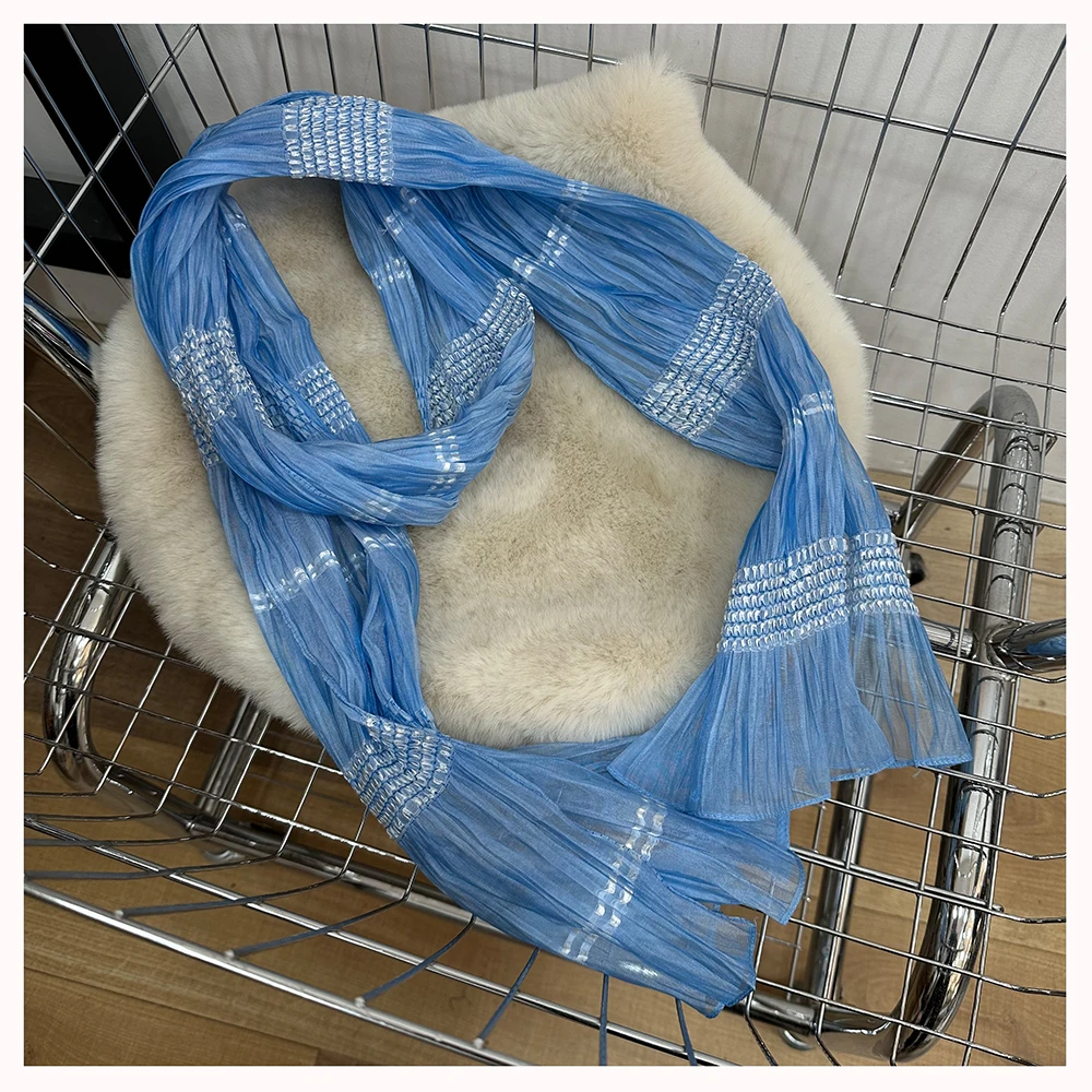 ML10555   秋季新款女士薄款时尚百搭拼色围巾