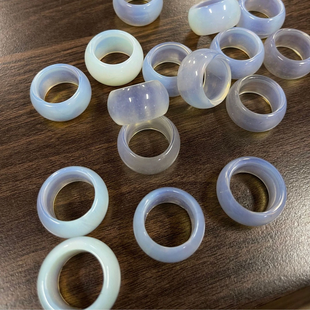 非金属莫桑石戒指 WX504  复古时尚百搭戒指（月光色）