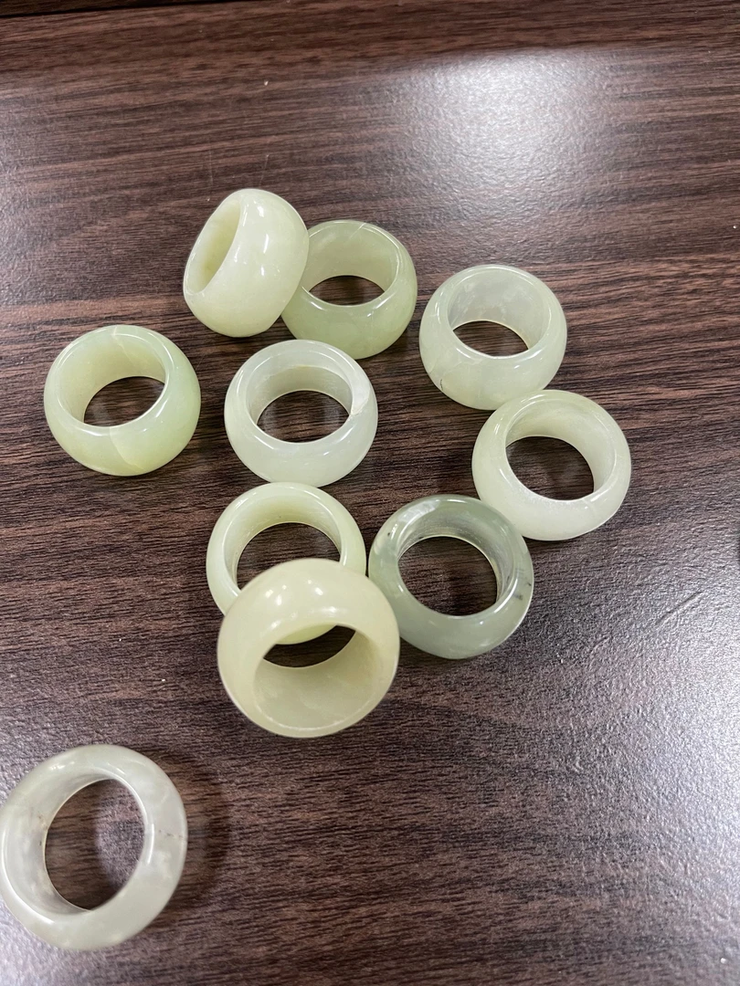 非金属莫桑石戒指 WX504  复古时尚百搭戒指（青提色）